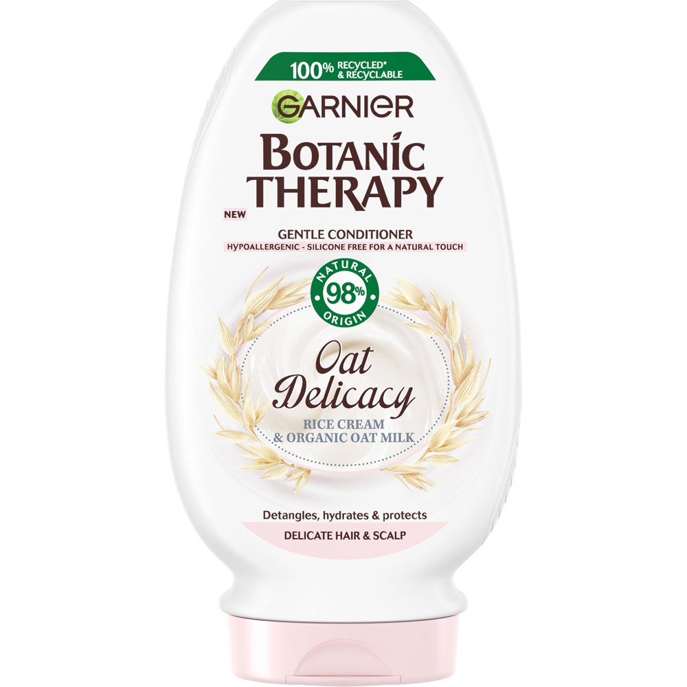Balsam Garnier Botanic Therapy Rice Cream Organic Oat Milk pentru par si scalp sensibil