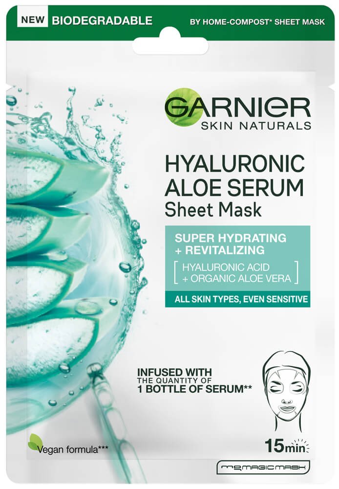 Skin Naturals Masca servetel cu aloe vera si acid hialuronic pentru supera hidratare si revitalizare